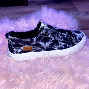 Navy Blue and White Shoes